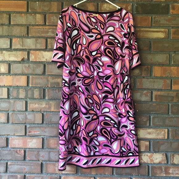 NWOT MICHAEL KORS Calabasas Paisley Sheath Shift Dress Womans XL Mod Prin… - Picture 6 of 6
